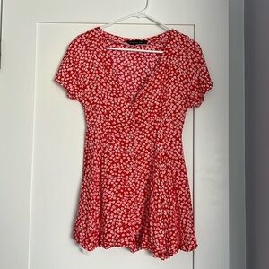 White Fox Boutique red floral dress